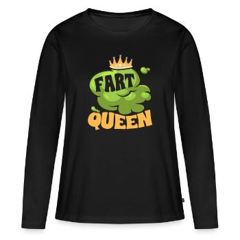 fart farting farting farting - Women's Premium Organic Long Sleeve Shirt - black - Front - Julia (174cm)