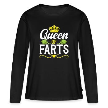 fart farting farting farting - Women's Premium Organic Long Sleeve Shirt - black - Front - Julia (174cm)