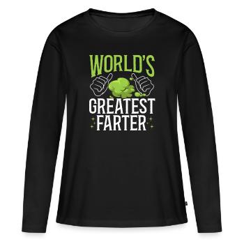 fart farting farting farting - Women's Premium Organic Long Sleeve Shirt - black - Front - Julia (174cm)