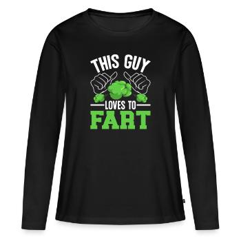fart farting farting farting - Women's Premium Organic Long Sleeve Shirt - black - Front - Julia (174cm)
