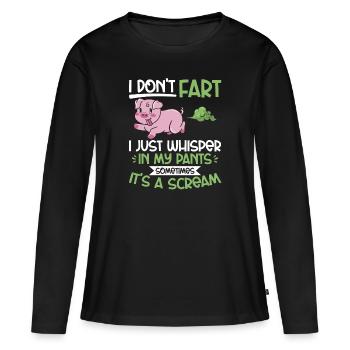fart farting farting farting - Women's Premium Organic Long Sleeve Shirt - black - Front - Julia (174cm)