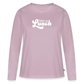What's For Lunch? - Women's Premium Organic Long Sleeve Shirt - dusky pink - Front - Julia (174cm)