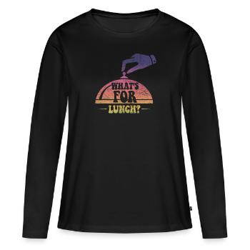 What's For Lunch? - Women's Premium Organic Long Sleeve Shirt - black - Front - Julia (174cm)