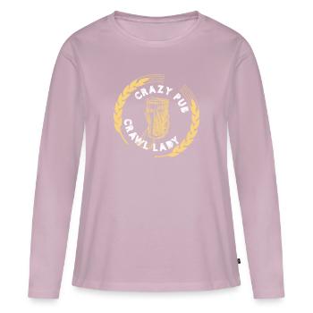 Crazy Pub Crawl Lady Drinking Tour Bar Crawl - Frauen Premium Bio Langarmshirt - Altrosa - Vorne - Julia (174cm)