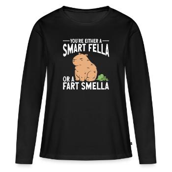 fart farting farting farting - Women's Premium Organic Long Sleeve Shirt - black - Front - Julia (174cm)