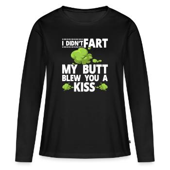 fart farting farting farting - Women's Premium Organic Long Sleeve Shirt - black - Front - Julia (174cm)