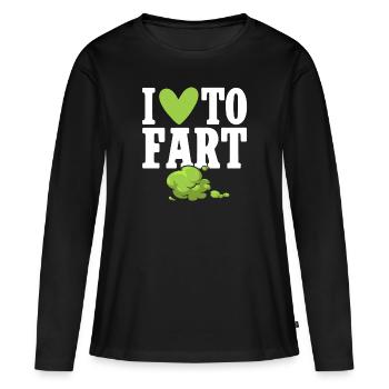 fart farting farting farting - Women's Premium Organic Long Sleeve Shirt - black - Front - Julia (174cm)