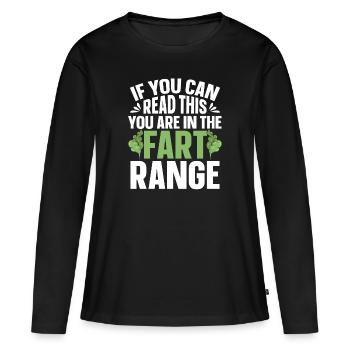 fart farting farting farting - Women's Premium Organic Long Sleeve Shirt - black - Front - Julia (174cm)