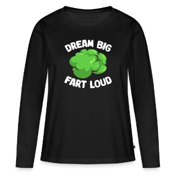 fart farting farting farting - Women's Premium Organic Long Sleeve Shirt - black - Front - Julia (174cm)