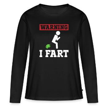 fart farting farting farting - Women's Premium Organic Long Sleeve Shirt - black - Front - Julia (174cm)