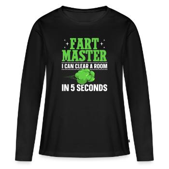 fart farting farting farting - Women's Premium Organic Long Sleeve Shirt - black - Front - Julia (174cm)