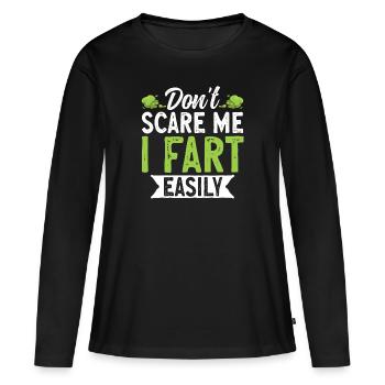 fart farting farting farting - Women's Premium Organic Long Sleeve Shirt - black - Front - Julia (174cm)