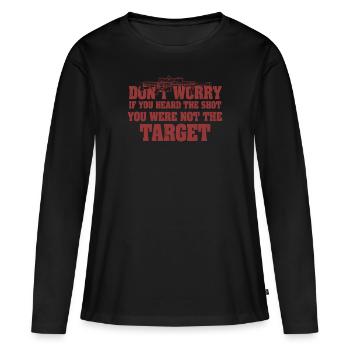 Entendu le coup de feu Jamais la cible Sniper - T-shirt manches longues Premium bio Femme - noir - Devant - Julia (174cm)
