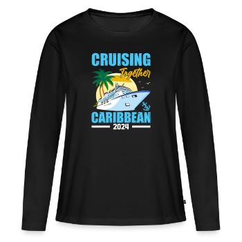 Caribbean Cruise Command 2024 - Women's Premium Organic Long Sleeve Shirt - black - Front - Julia (174cm)
