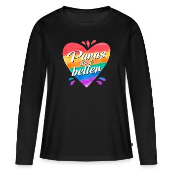 Les paras le font mieux - T-shirt manches longues Premium bio Femme - noir - Devant - Julia (174cm)