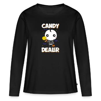 Détaillants de confiserie - T-shirt manches longues Premium bio Femme - noir - Devant - Julia (174cm)