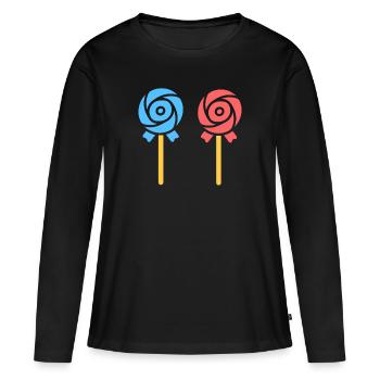 bonbon - T-shirt manches longues Premium bio Femme - noir - Devant - Julia (174cm)