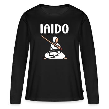 iaido - T-shirt manches longues Premium bio Femme - noir - Devant - Julia (174cm)