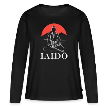 iaido - T-shirt manches longues Premium bio Femme - noir - Devant - Julia (174cm)