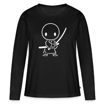 iaido - T-shirt manches longues Premium bio Femme - noir - Devant - Julia (174cm)