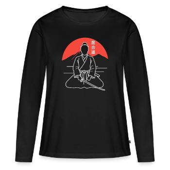 iaido - T-shirt manches longues Premium bio Femme - noir - Devant - Julia (174cm)