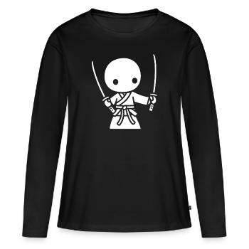 iaido - T-shirt manches longues Premium bio Femme - noir - Devant - Julia (174cm)