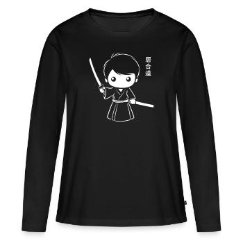 iaido - T-shirt manches longues Premium bio Femme - noir - Devant - Julia (174cm)
