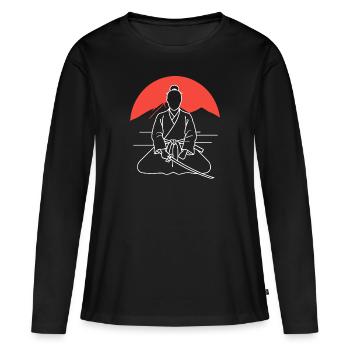 iaido - T-shirt manches longues Premium bio Femme - noir - Devant - Julia (174cm)
