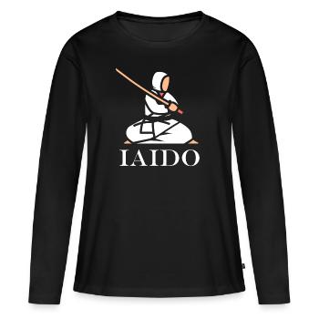 iaido - T-shirt manches longues Premium bio Femme - noir - Devant - Julia (174cm)