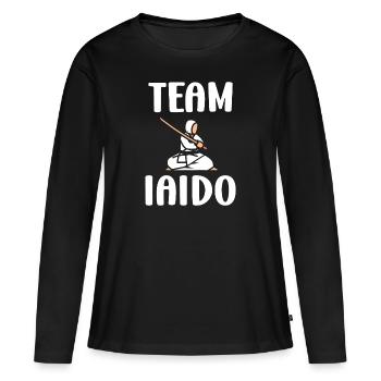 iaido - T-shirt manches longues Premium bio Femme - noir - Devant - Julia (174cm)