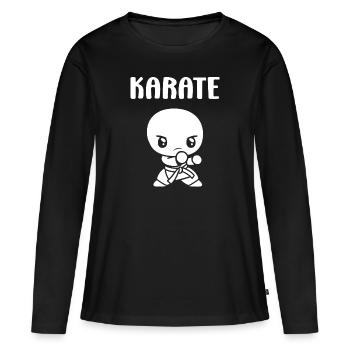 karate - T-shirt manches longues Premium bio Femme - noir - Devant - Julia (174cm)
