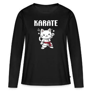karate - T-shirt manches longues Premium bio Femme - noir - Devant - Julia (174cm)