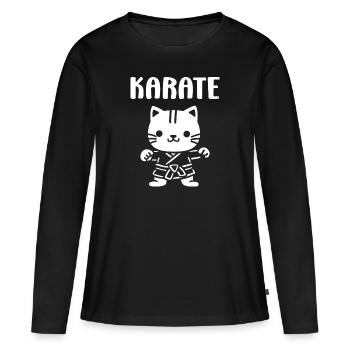 karate - T-shirt manches longues Premium bio Femme - noir - Devant - Julia (174cm)