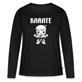 karate - T-shirt manches longues Premium bio Femme - noir - Devant - Julia (174cm)