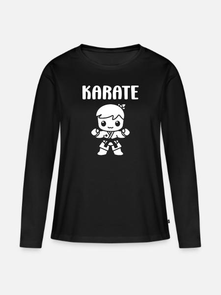 Karate - Frauen Premium Bio Langarmshirt - Schwarz