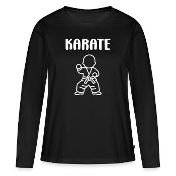 karate - T-shirt manches longues Premium bio Femme - noir - Devant - Julia (174cm)