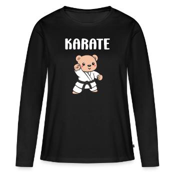 karate - T-shirt manches longues Premium bio Femme - noir - Devant - Julia (174cm)