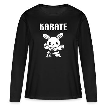 karate - T-shirt manches longues Premium bio Femme - noir - Devant - Julia (174cm)