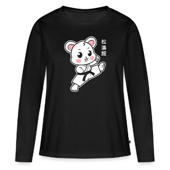 karate - T-shirt manches longues Premium bio Femme - noir - Devant - Julia (174cm)