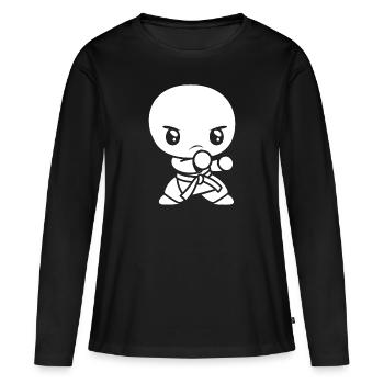 karate - T-shirt manches longues Premium bio Femme - noir - Devant - Julia (174cm)