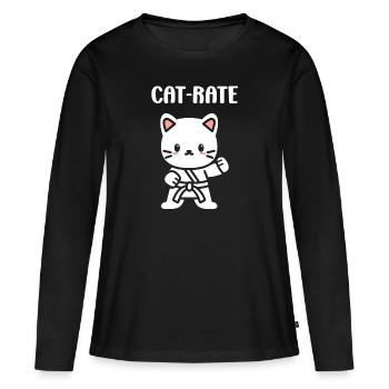 karate - T-shirt manches longues Premium bio Femme - noir - Devant - Julia (174cm)