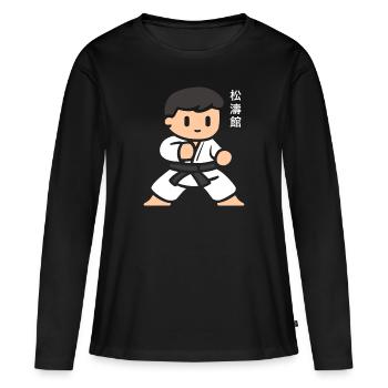 karate - T-shirt manches longues Premium bio Femme - noir - Devant - Julia (174cm)