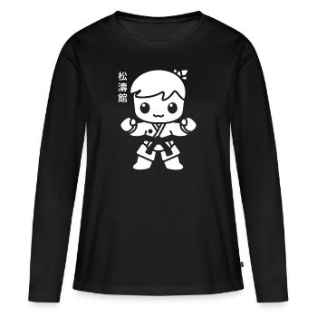 karate - T-shirt manches longues Premium bio Femme - noir - Devant - Julia (174cm)