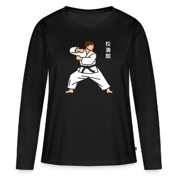 karate - T-shirt manches longues Premium bio Femme - noir - Devant - Julia (174cm)