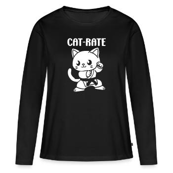 karate - T-shirt manches longues Premium bio Femme - noir - Devant - Julia (174cm)