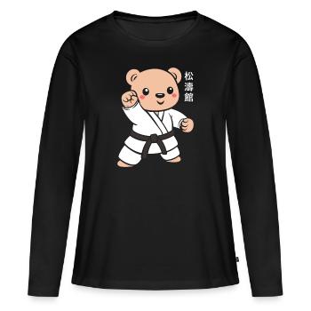 karate - T-shirt manches longues Premium bio Femme - noir - Devant - Julia (174cm)