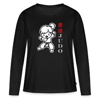 judo - T-shirt manches longues Premium bio Femme - noir - Devant - Julia (174cm)