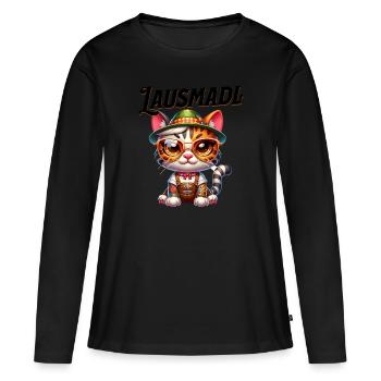 Tracht Damen Outfit Dirndl Ersatz Lausmadl - Women's Premium Organic Long Sleeve Shirt - black - Front - Julia (174cm)