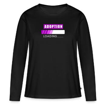 Adoption de la charge - T-shirt manches longues Premium bio Femme - noir - Devant - Julia (174cm)
