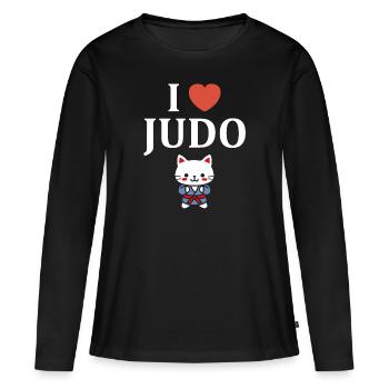 judo - T-shirt manches longues Premium bio Femme - noir - Devant - Julia (174cm)